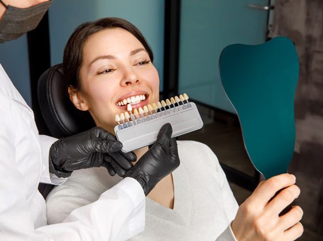 Illustration of curing light being used to harden dental bonding