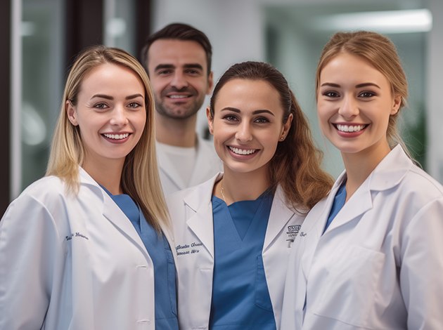 Dental team smiling