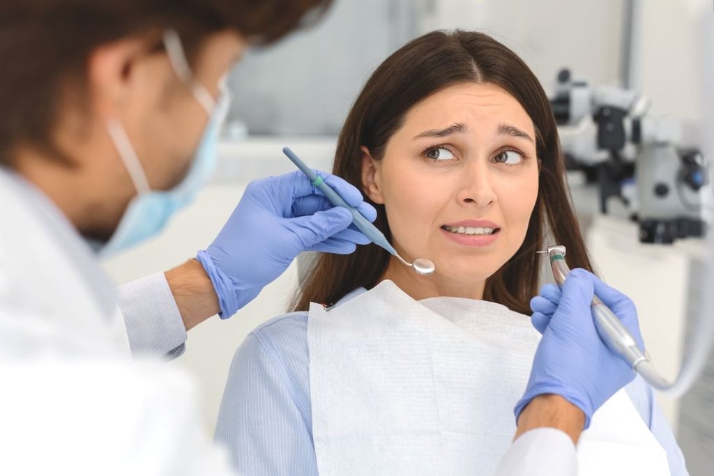A woman with a toothache